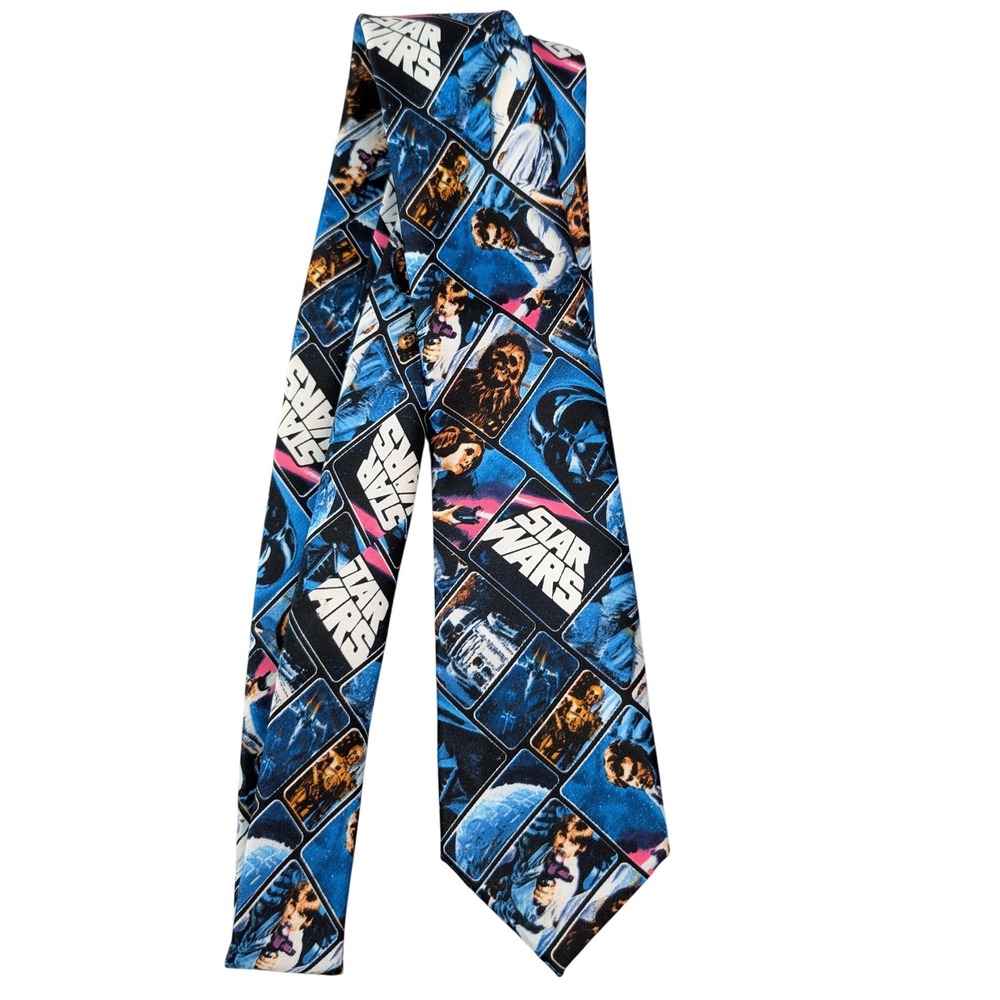 Star Wars Necktie Adult Blue‎ Graphic Print Novelty Sci-Fi Darth Vader Movie